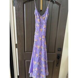 ASTR Women's Size S Purple Floral Long Maxi Dress V-Neck Sleeveless, NWT